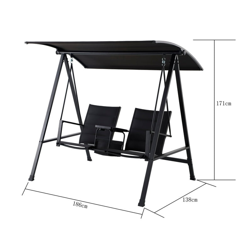 Free Shipping! Mainstays Steel Canopy Porch Swing with Oversized
