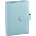 thumbnail image 1 of A6 PU Leather Notebook Binder Refillable 6 Ring Binder for A6 Filler Paper, Loose Leaf Personal Planner Binder Cover with Magnetic Buckle, Mint Blue, 1 of 4
