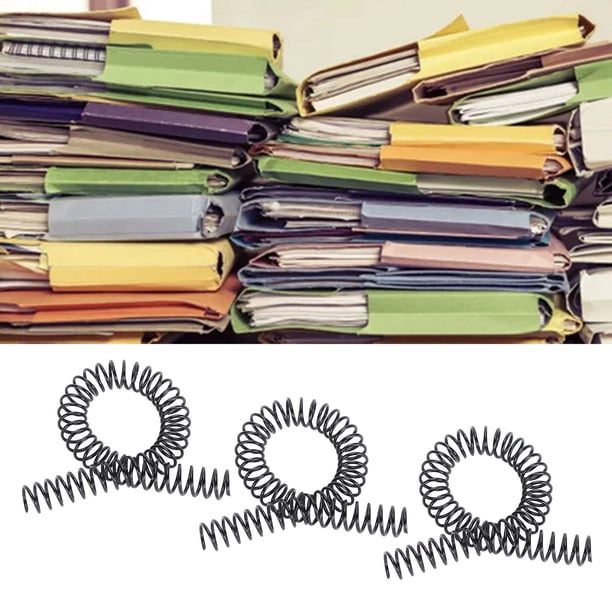 Bobina De Encuadernación En Espiral, 100 Uds., 48 Dientes, Paso 4:1, Capacidad De 115 Hojas De Papel, Papel A4, Metal, Alambre De Encuadernación En Espiral Negro, Diámetro De
