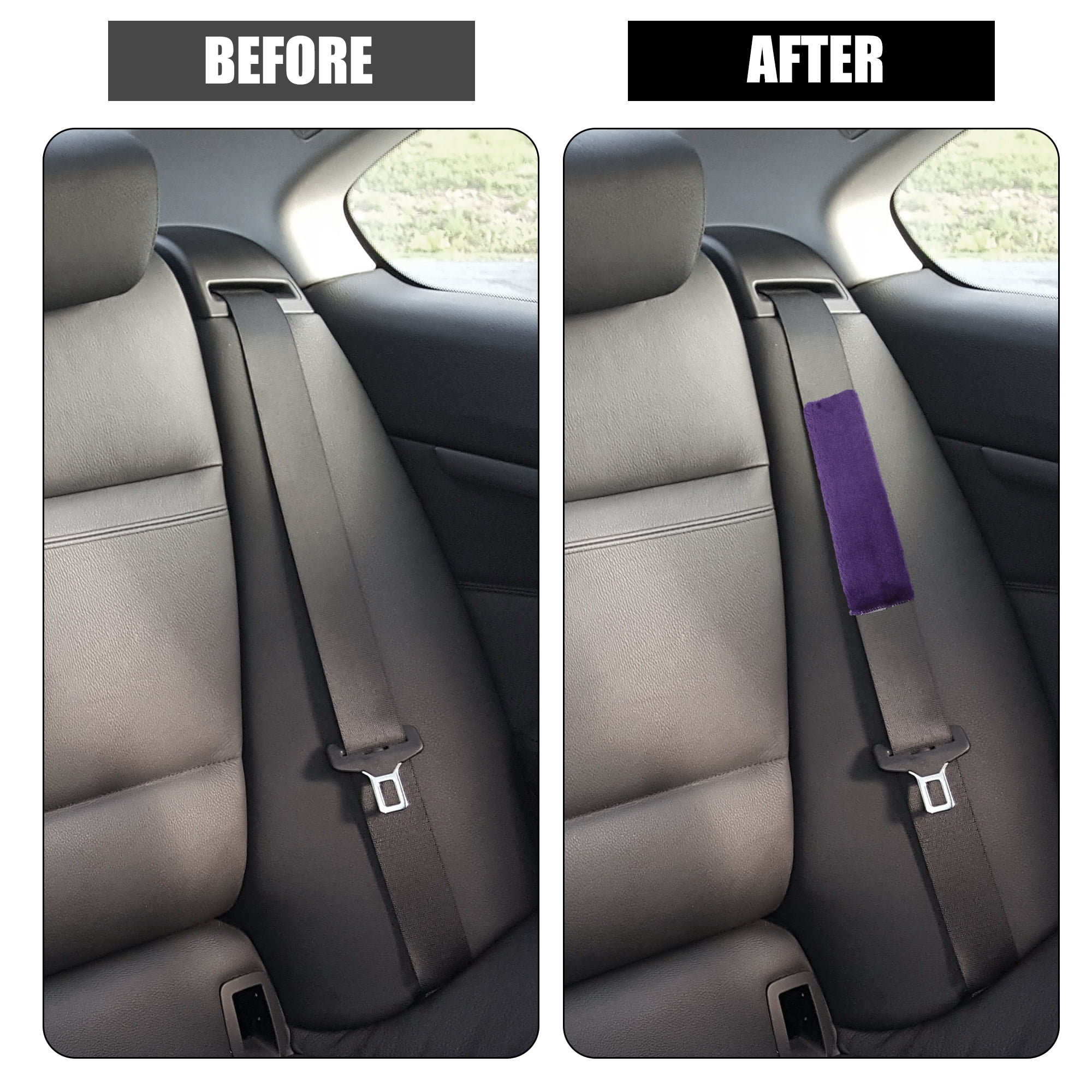 Unique Bargains 4 Pcs Plush Car Seat Belt Protector Pads Purple