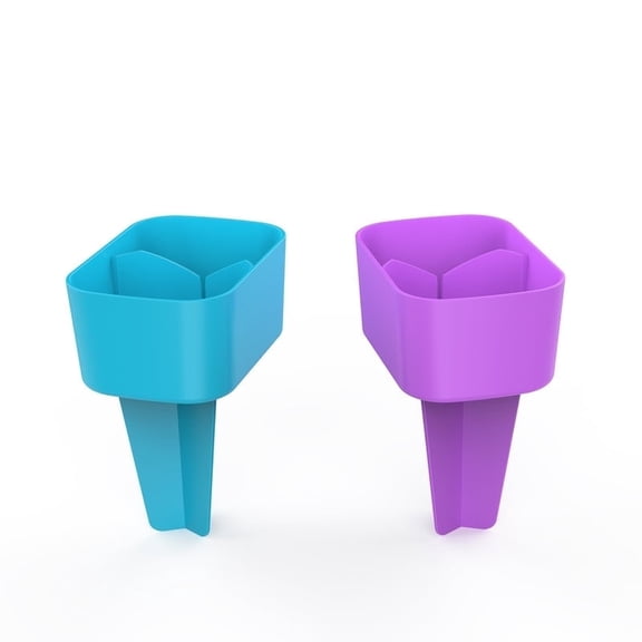Luuzuu Sand Beach Cup Holder with Pocket, Beach Sand Coasters Drink Cup Holders for Travel Multicolor 2 Pack Color Blue/Purple