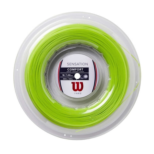 Juego de cuerdas de tenis Wilson Sensation Neon 16, color verde