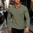thumbnail image 2 of Men's Long Sleeve Shirt Classic Collared Solid Color Casual Button Top Soft Comfort Loose Tee Shirts Slim Fit Dress Shirts for Men, 2 of 9