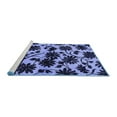 thumbnail image 2 of Ahgly Company Machine Washable Indoor Round Oriental Blue Industrial Area Rugs, 3' Round, 2 of 4
