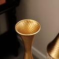 thumbnail image 3 of 3-Piece Modern Woven Pattern Metal Floor Vase Set - White Glazed Cylindrical with Gold Accents, Large Glam Home Decor, 3 of 15