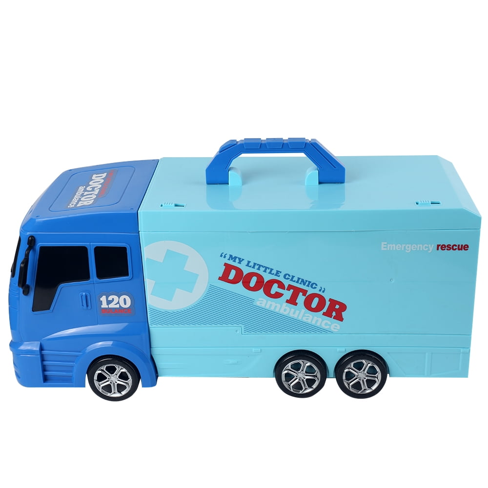Portable Doctor's Visit Pretend Play Vehicle with Play Medicine, Instruments, and Wheels