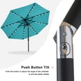 thumbnail image 3 of MASTERCANOPY 9ft Solar Patio Umbrella with LED Lights Tilt and Crank, Turquoise, 3 of 8