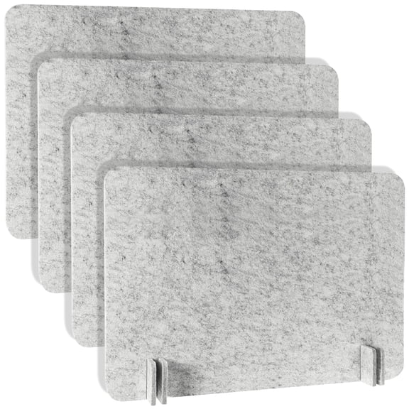 4 Pack Desk Privacy Panel – Gray Stone Texture Felt Divider for Office or Classroom, Noise Reduction, Easy Assembly, Ideal for Students & Professionals, 23.62 x 15.75 in