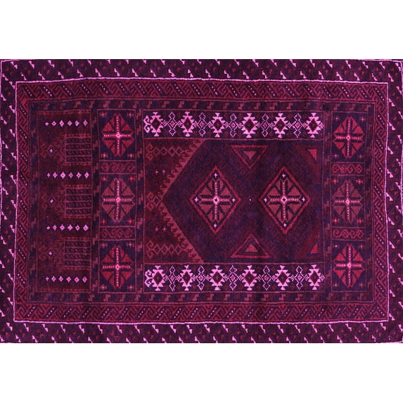 Ahgly Company Machine Washable Indoor Rectangle Southwestern Pink Country Area Rugs, 4' x 6'