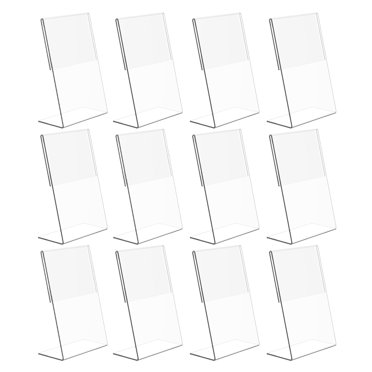 FixtureDisplays 4x6 Acrylic Sign Holder - 4-Sided Tabletop Turntable Menu Holder, Clear