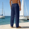 thumbnail image 3 of Men's Casual Blend Trousers for Everyday Wear with Relaxed Fit and Breathable Lightweight Comfort Pure Color Woven Trousers Style for Spring and Autumn, 3 of 5