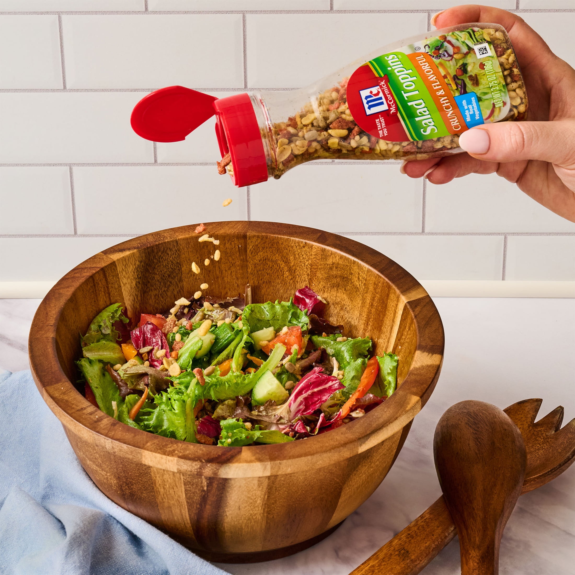 (6 pack) McCormick Non-GMO Kosher Crunchy & Flavorful Salad Toppings, 3.75 oz Bottle