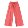thumbnail image 4 of YOTMKGDO Bell Bottoms Women Solid Casual Pocket Elastic Waist Belt Loose Pants Cropped Pants Wide Leg Pants Slacks for Women Orange M, 4 of 6