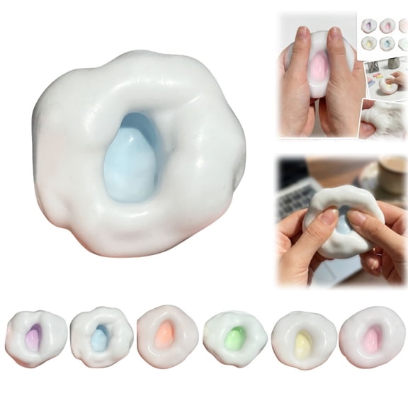 2026 New Stress Balls, Colorful Sand Glutinous Squeeze Balls for All Ages, Portable Shapeable Anxiety Relief Toys for Office, School, or Travel (Blue)