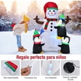 thumbnail image 4 of Muñeco de Nieve Inflable Costway con Pingüinos Luces Luminosas Bolsa de Arena 180 cm Decoración Navideña, 4 of 8