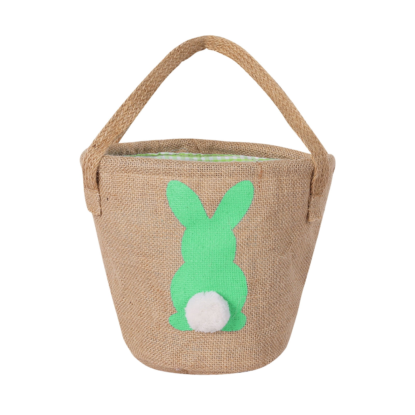 Deyuer Easter Basket Storage with Reinforced Handle Large Capacity Multipurpose Adorable Easter Egg Hunt Basket Storage Organizer,Green