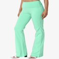 thumbnail image 3 of Pantalon de Yoga Décontracté pour Femmes Grande Taille, Basique, Taille Repliable, Confortable, en Coton Extensible, Coupe Bootcut, 3 of 7