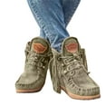 thumbnail image 1 of Nouvelles Bottines Rétro en Daim pour Femmes Chaussures de Luxe Mates avec Franges Chaussures de Mode Rétro en Daim Chaussures de Luxe Mates avec Franges Bottines à la Mode pour Femmes (Noir 43), 1 of 2