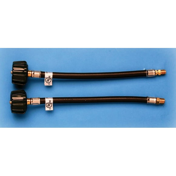 Cavagna Group Propane Hose 50-A-190-0039 1/4 Inch Inside Diameter Pigtail Hose; Type 1 ACME Nut x 1/4 Inch Inverted Flare; With Excess Flow Limit Device And Heat Sensitive Plug; 18 Inch Length