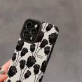 thumbnail image 3 of Rose Flower Print Line Stripe Soft Phone Case Compatible with iPhone Case (Black,iPhone 11), 3 of 5