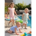 thumbnail image 4 of BemeyourBBs Toddler Baby Girl Summer Clothes Cute Infant Baby Girls Plaid Gingham 2 Piece Outfits Flying Sleeve Lace Collar Shirt Tops and Shorts Set Toddler Girls Summer Outfit, 4 of 7