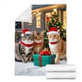 thumbnail image 3 of Christmas Cat Blanket Winter Warm Soft Leisure Nap Blanket with Santa Hat Cozy, 3 of 6