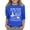 Blue, variant on Mercatoo Halloween Shirts for Girls Teens Cute Witch Hat Graphic Tee 3/4 Sleeve Crewneck Tshirt Kids Fall P𝐚rty Tops Halloween Clothes