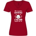 thumbnail image 3 of Inktastic If It Involves Chickens & The Farm Count me in Women's V-Neck T-Shirt, 3 of 5
