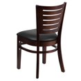 thumbnail image 2 of 2 Pk. Darby Series Slat Back Walnut Wood Restaurant Chair - Black Vinyl Seat, 2 of 8