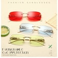 thumbnail image 3 of Lunettes de Soleil Rectangulaires pour Femmes Hommes Mode Rétro Protection UV 400 Carrées Fram, 3 of 6