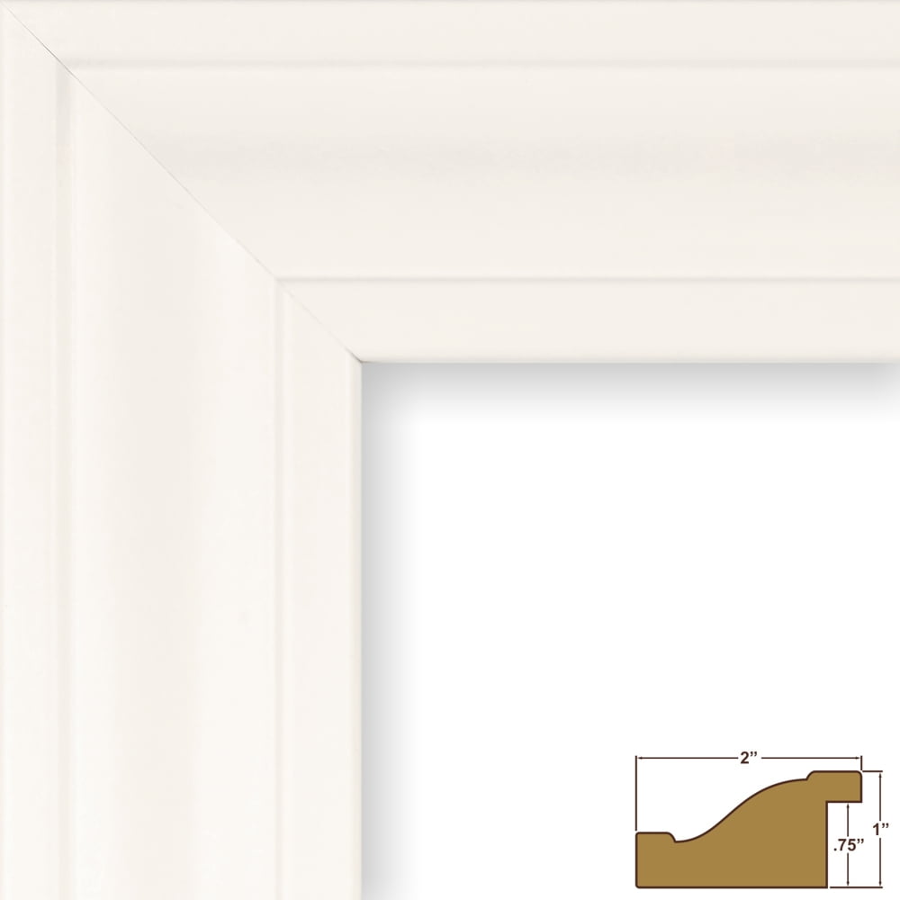 Craig Frames Contemporary Upscale, 22x28 inch Satin White Picture Frame Matted for an 18x24 Photo