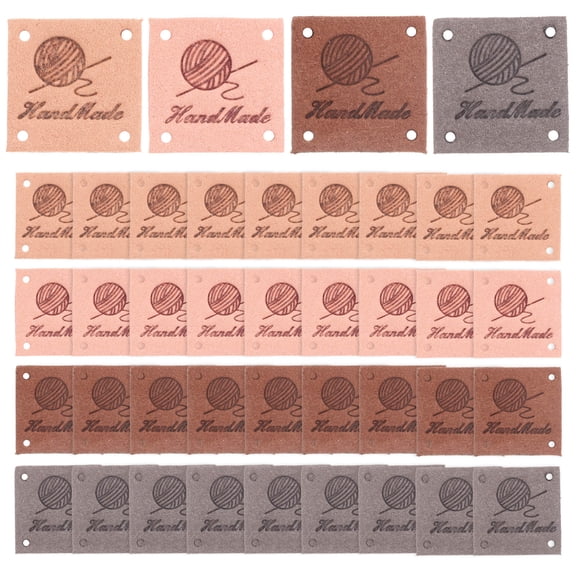 LOLIPPYY 40Pcs Handmade Labels for Clothes and Crochet Durable Embossed Tags Assorted Colors