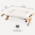 thumbnail image 3 of Cat Sill Window Perch Sturdy Hammock Window Seat with Cushion Bed Cover, Wood & Metal Frame for Large Cats, Adjustable Cat Bed for Windowsill, Bedside, Drawer and Cabinet (M), 3 of 7