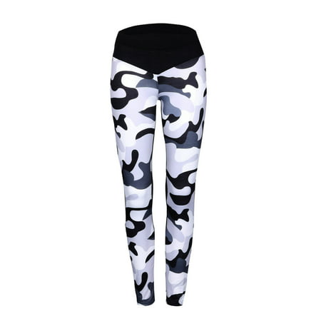 Women High Waist Camouflage Slim Yoga Pants Running Jogging Fitness Leggings Gym Exercise Casual Sports Trousers (Best Womens Running Tights)