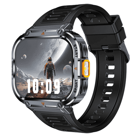 Laiteting NX23 Rugged IP68 Waterproof Fitness Smartwatch, 2.0 in,Black Bangle Band