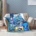 thumbnail image 2 of Dolphin Blanket Soft Warm Cozy Ocean Animal Blankets for Boys Girls Fuzzy Plush Dolphin Throw Blanket Fleece Flannel Kid Adults Blanket Gift for Couch Sofa 80"x60", 2 of 6