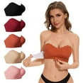 thumbnail image 2 of gakvbuo Strapless Bras Seamless Bras Bandeau Women's Comfortable No Steel Hoop Sexy Wrap Around Bra With Back Buckle Gathered Strapless Drop And Fall Bra, 2 of 9