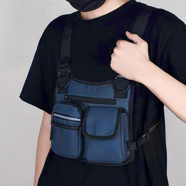 Gilet Con Tasche Chest Rig - Borsa Regolabile In Oxford, Per Sport, Viaggi E Streetwear - Foto 11