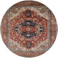 thumbnail image 1 of Ahgly Company Machine Washable Indoor Round Industrial Modern Fire Brick Red Area Rugs, 4' Round, 1 of 7