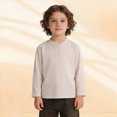 thumbnail image 5 of TOWED22 Boys Long Sleeve Henley Shirts Casual Crewneck Tees with Buttons Soft Shirts for Boys,Khaki,12-18 M, 5 of 9