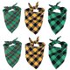 thumbnail image 1 of Pañuelo navideño lavable para perro, cuadrado, estampado a cuadros, babero, doble reversible, bufanda, accesorios ajustables, 1 of 5