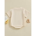 thumbnail image 4 of Bagilaanoe Newborn Baby Girl Summer Rompers Letter Print Short Sleeve Bodysuits 3M 6M 12M 18M Infant Casual One Piece Short Jumpsuit, 4 of 8