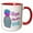 Red/White, variant on 3drose, Tropic Like Its Hot in Coastal Colors Fun Beach Pineapple Design., 11oz Two-tone Black Mug