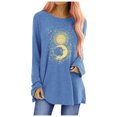 thumbnail image 2 of Tunique pour Femme Grande Taille à Manches Longues T-shirts à Col Rond T-Shirt Graphique d'Été Blouse, 2 of 6