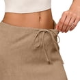 thumbnail image 4 of EnJoCho Linen Skirts for Girls Trendy Summer Boho Maxi Skirts with Back Slit Casual Elastic Waist Drawst𝗋ing Long Fl𝗈wy Skirt, 4 of 6