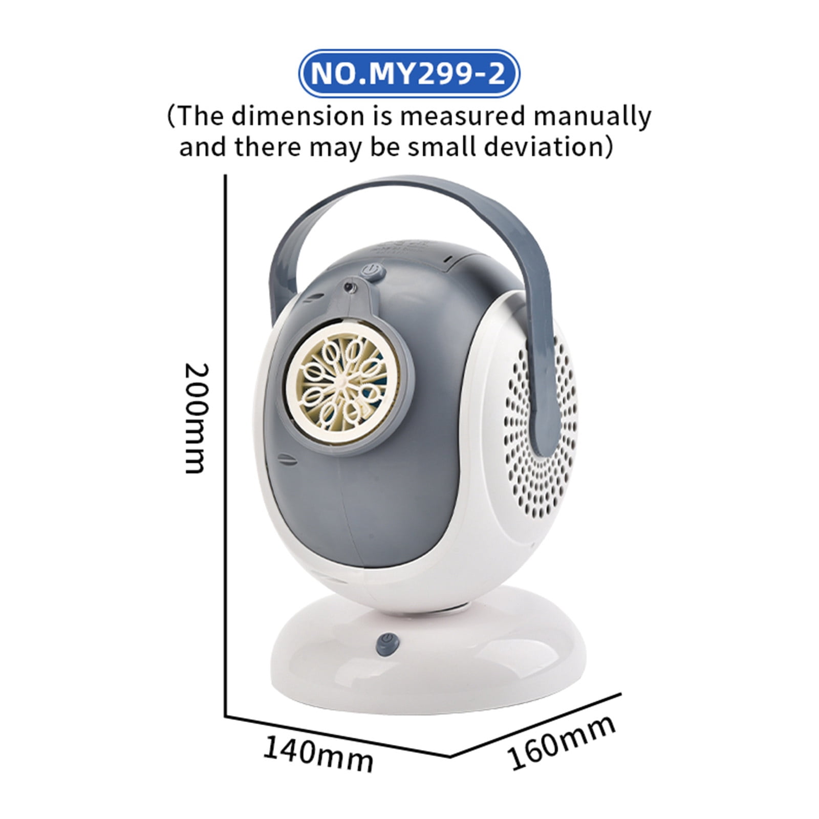 Automatic Rotating Bubble Blower, Multi Hole LED Light Bubble Machine with 360 Degree Rotation and Bubble Solution for Party Festival Outdoor Events (Gray White)