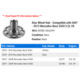 thumbnail image 2 of Rear Wheel Hub - Compatible with 2007 - 2013 Mercedes-Benz S550 5.5L V8 2008 2009 2010 2011 2012, 2 of 2