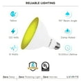 thumbnail image 7 of Luxrite LED PAR38 Flood Yellow Light Bulb, 8W=45W, Damp Rated, UL Listed, E26 Base, Indoor Outdoor, Decoration 3 Pack, 7 of 7