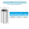 thumbnail image 2 of Uxcell Round Coupling Nuts, M10x1.5mm Female Thread 25mm(0.98") 304 Stainless Steel Rod Hardware Coupling Nuts, Pack of 24, 2 of 5
