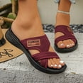thumbnail image 3 of Dakaela Summer Sandals for Women 2026 with Arch Support Orthopedic Slip on Slides Ladies Comfortable Summer Beach Casual Slippers Wine Size 9.5, 3 of 8